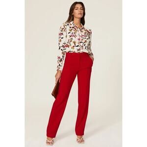 Diane von Furstenberg DVF Kate Silk Shirt Long Sleeve Button Down Sz 6